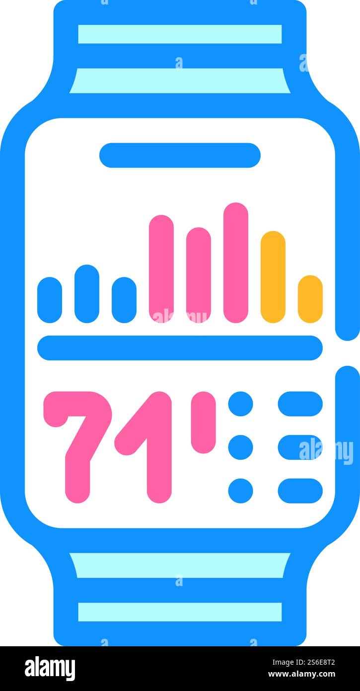 osservare il vettore dell'icona del colore di controllo della sollecitazione. osservare il segnale di controllo dello stress. illustrazione del simbolo isolato. osservare l'illustrazione vettoriale dell'icona del colore di controllo della sollecitazione Illustrazione Vettoriale