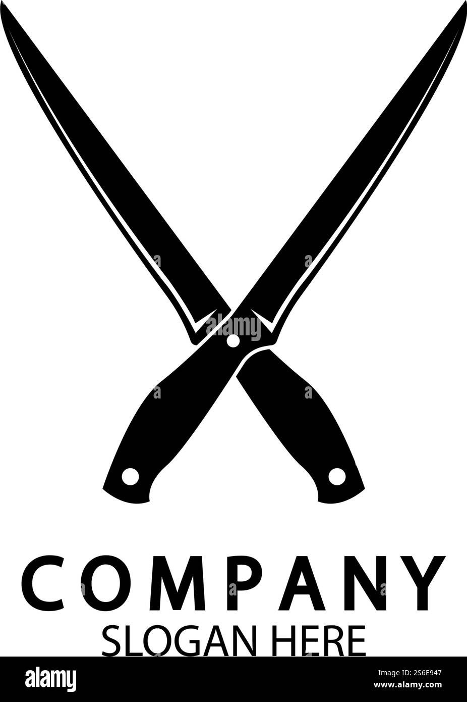 L'icona coltelli incrociati. Coltello e chef, simbolo della cucina. Illustrazione piatta Illustrazione Vettoriale