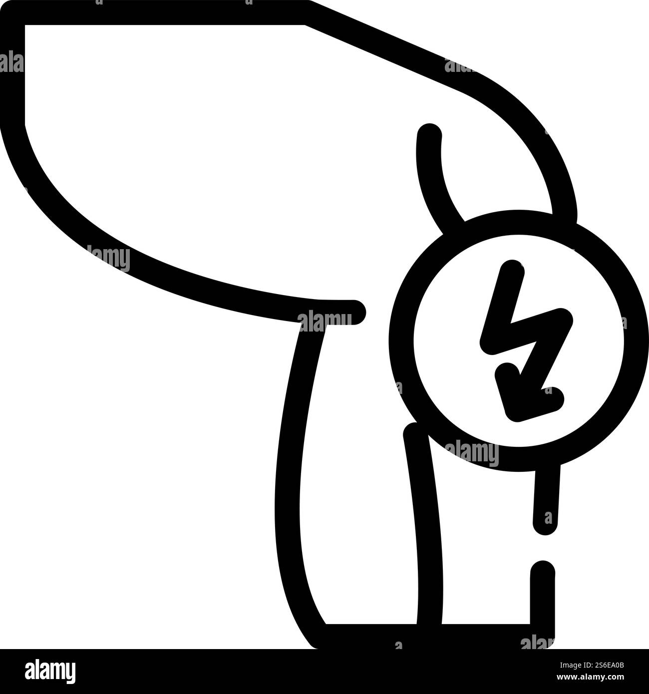 vettore icona linea cefalea taglio ginocchio. segno di dolore al taglio del ginocchio. illustrazione nera del simbolo del contorno isolato. illustrazione vettoriale dell'icona della linea di cefalea del taglio del ginocchio Illustrazione Vettoriale