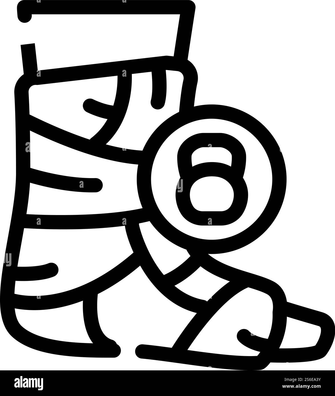 gamba rotta opaca o vettore icona linea di dolore grave. gamba rotta, noiosa o grave segno di dolore. illustrazione nera del simbolo del contorno isolato. illustrazione vettoriale dell'icona della linea di dolore rotta, opaca o grave Illustrazione Vettoriale