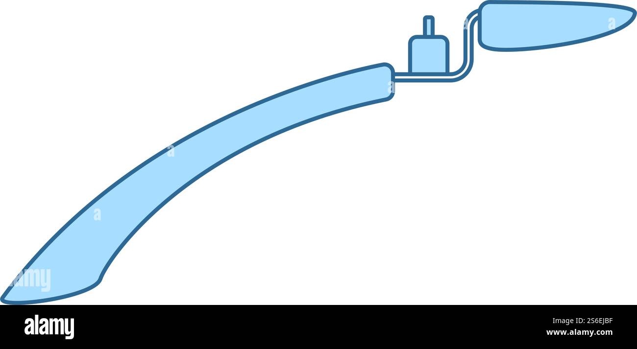 Icona Bike Fender. Linea sottile con design di riempimento blu. Illustrazione vettoriale. Illustrazione Vettoriale