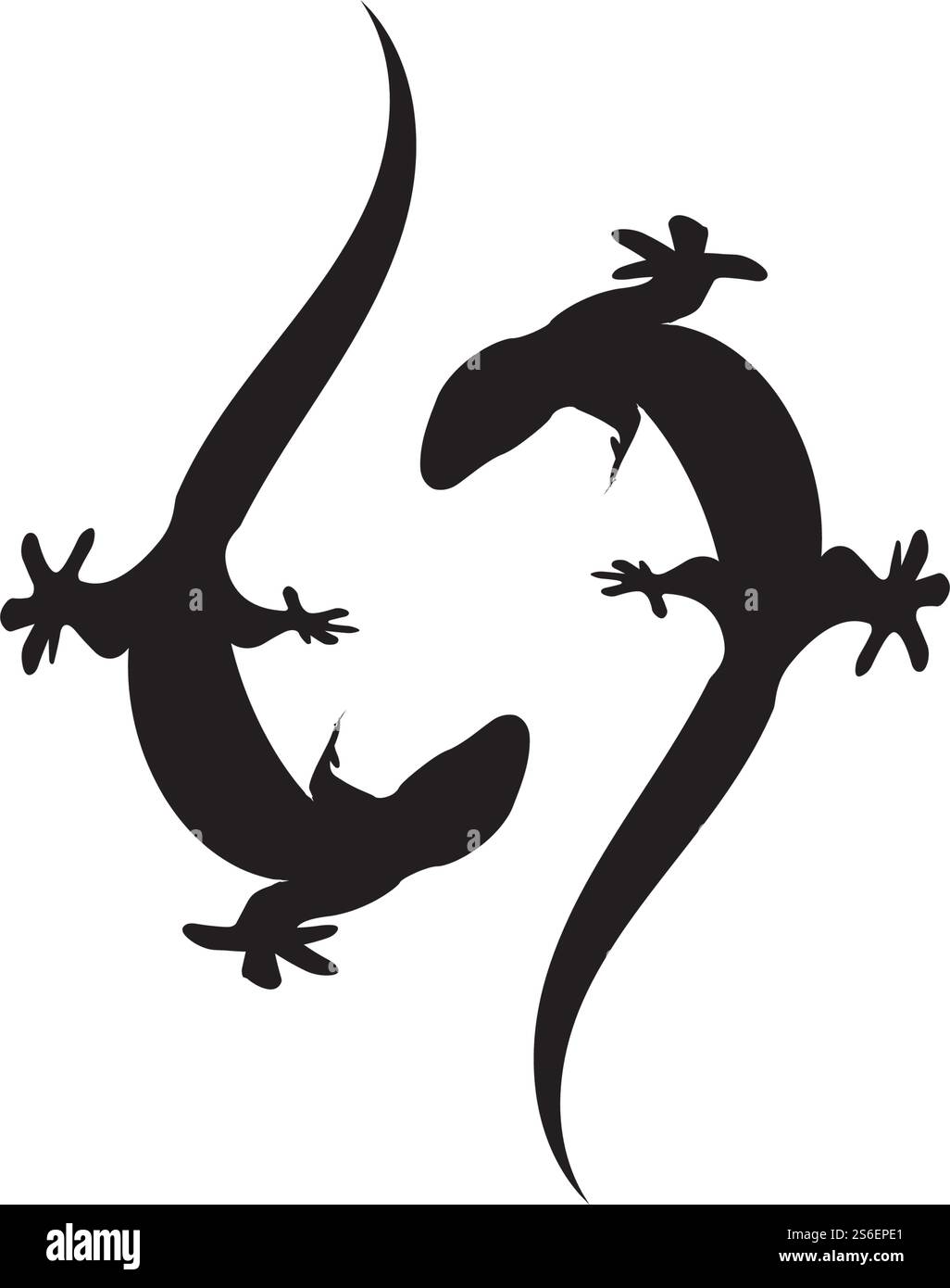 simbolo e logo dell'icona vettoriale a lucertola Illustrazione Vettoriale