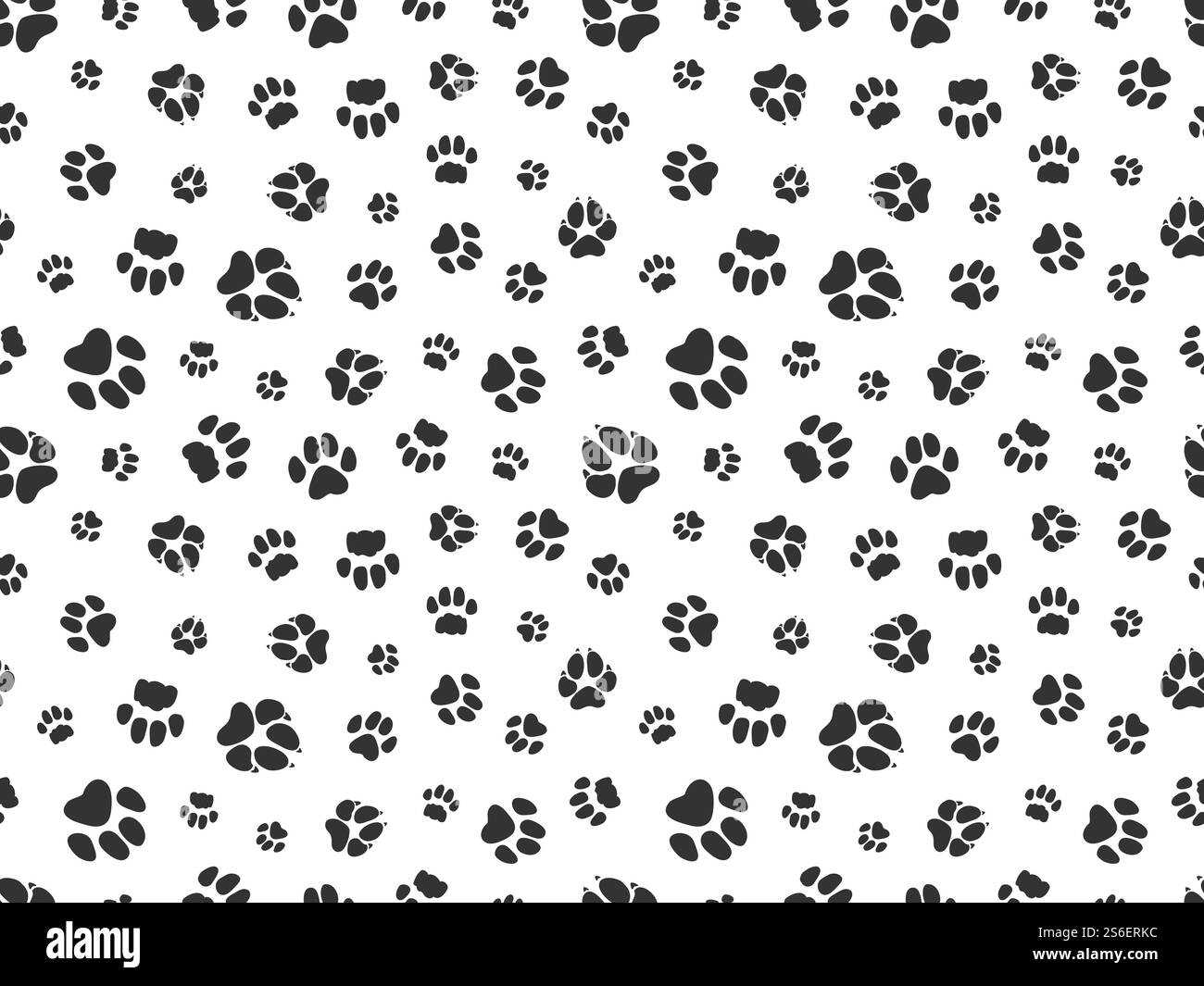 Schema zampa PET. Sfondo animale con zampe di gatto di dio. PET passa una texture senza cuciture. Motivo senza cuciture dei passi, zampe, cani e gatti. Schema zampa PET. Sfondo animale con zampe di gatto di dio. PET passa una texture senza cuciture Illustrazione Vettoriale