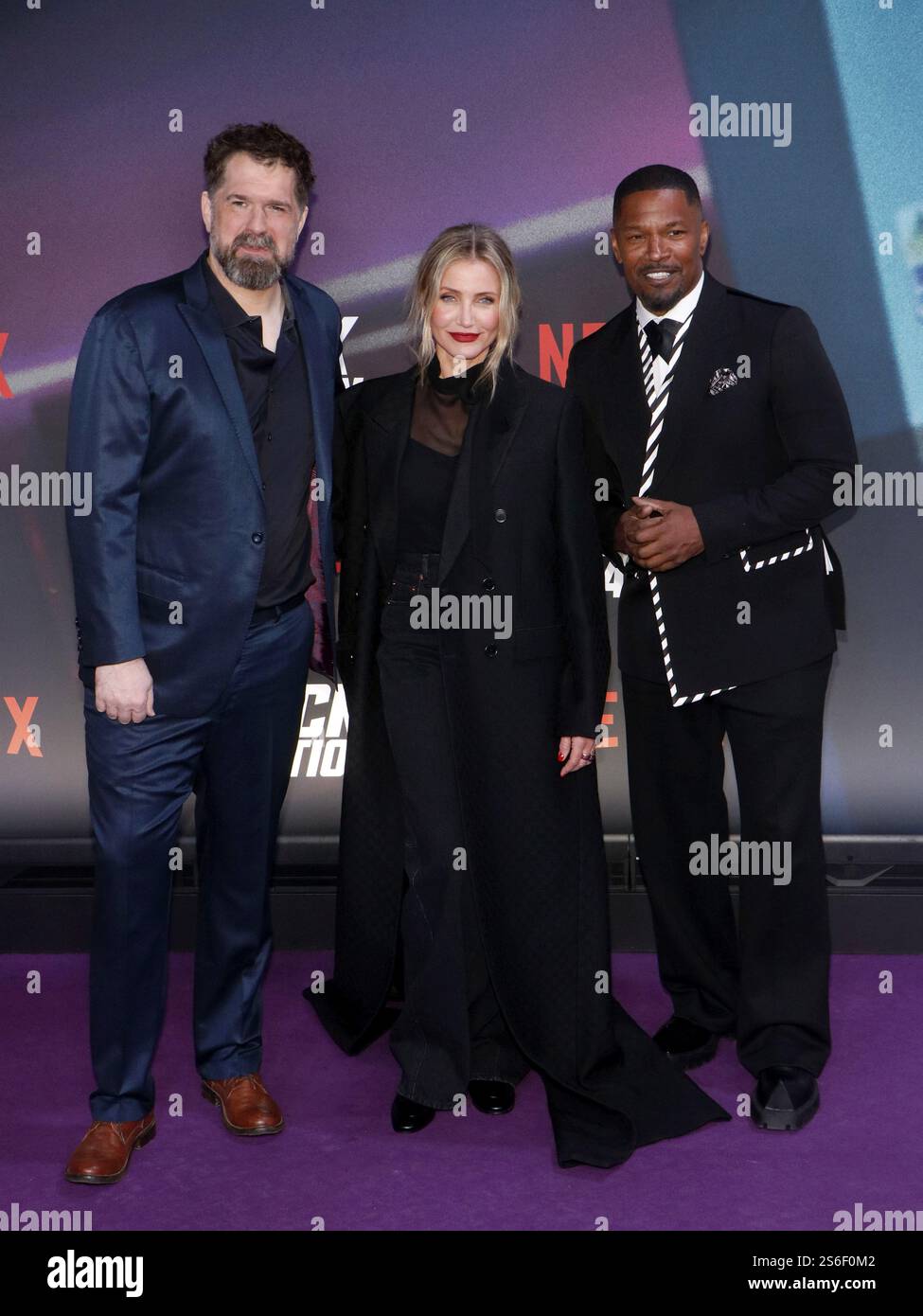 Seth Gordon, Cameron Diaz e Jamie Foxx ad una proiezione speciale di Back in Action allo Zoo Palast di Berlino il 15 gennaio 2025 Foto Stock