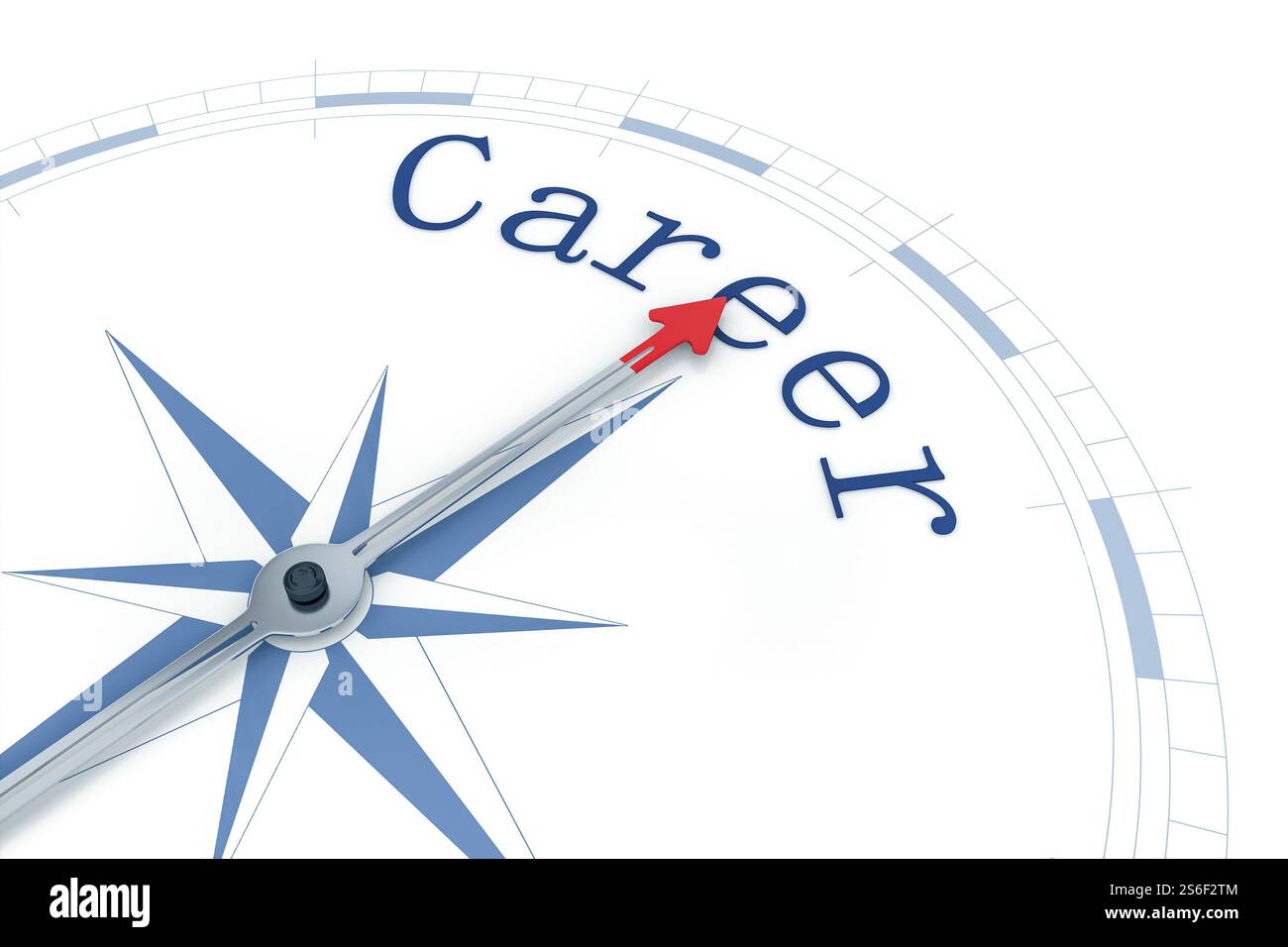 Una immagine di un bel blu bussola con la parola carriera Foto Stock