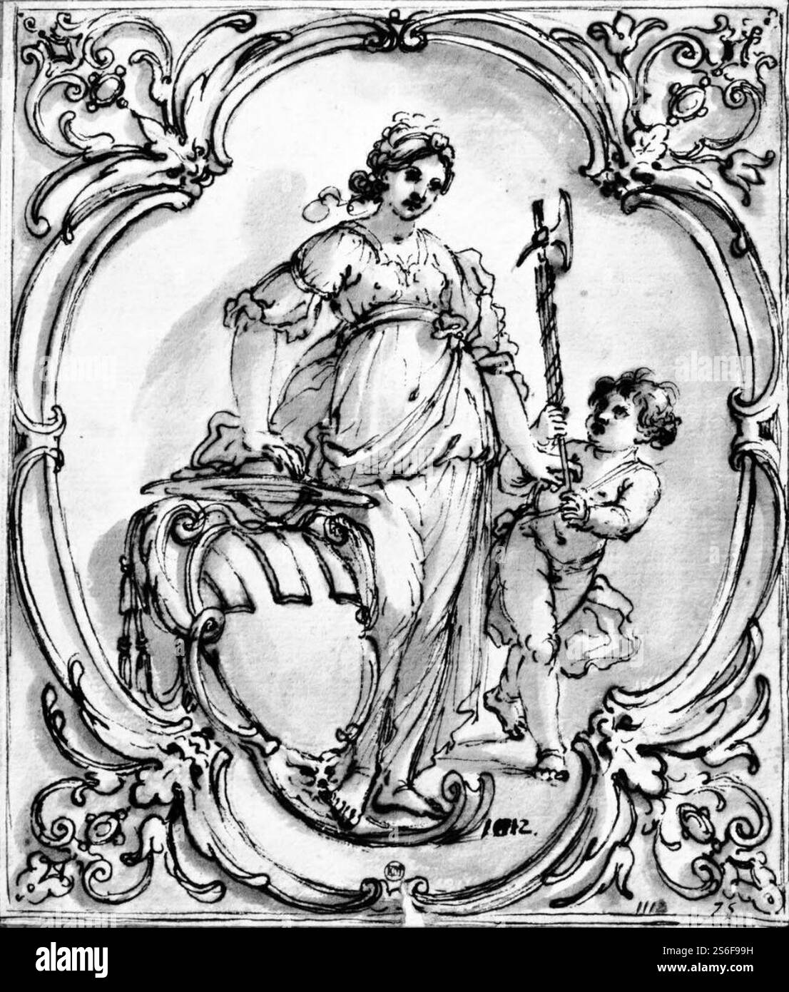 Giovanni Luigi Valesio - stemma di un cardinale della famiglia Ludovisi Foto Stock