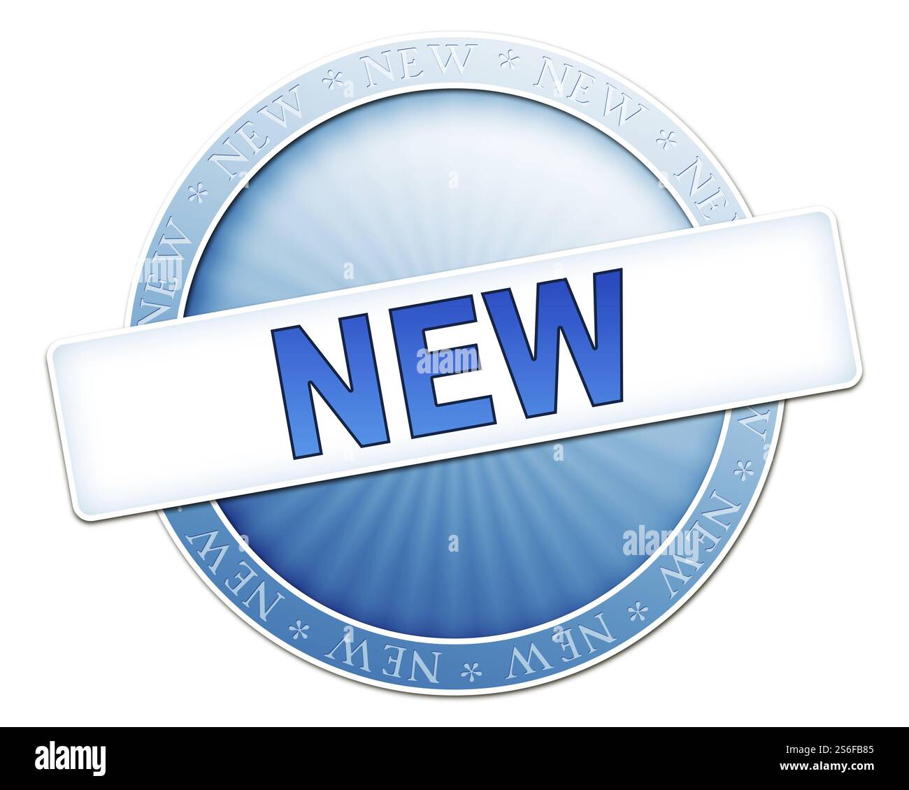 Una immagine di un utile blu pulsante nuovo Foto Stock