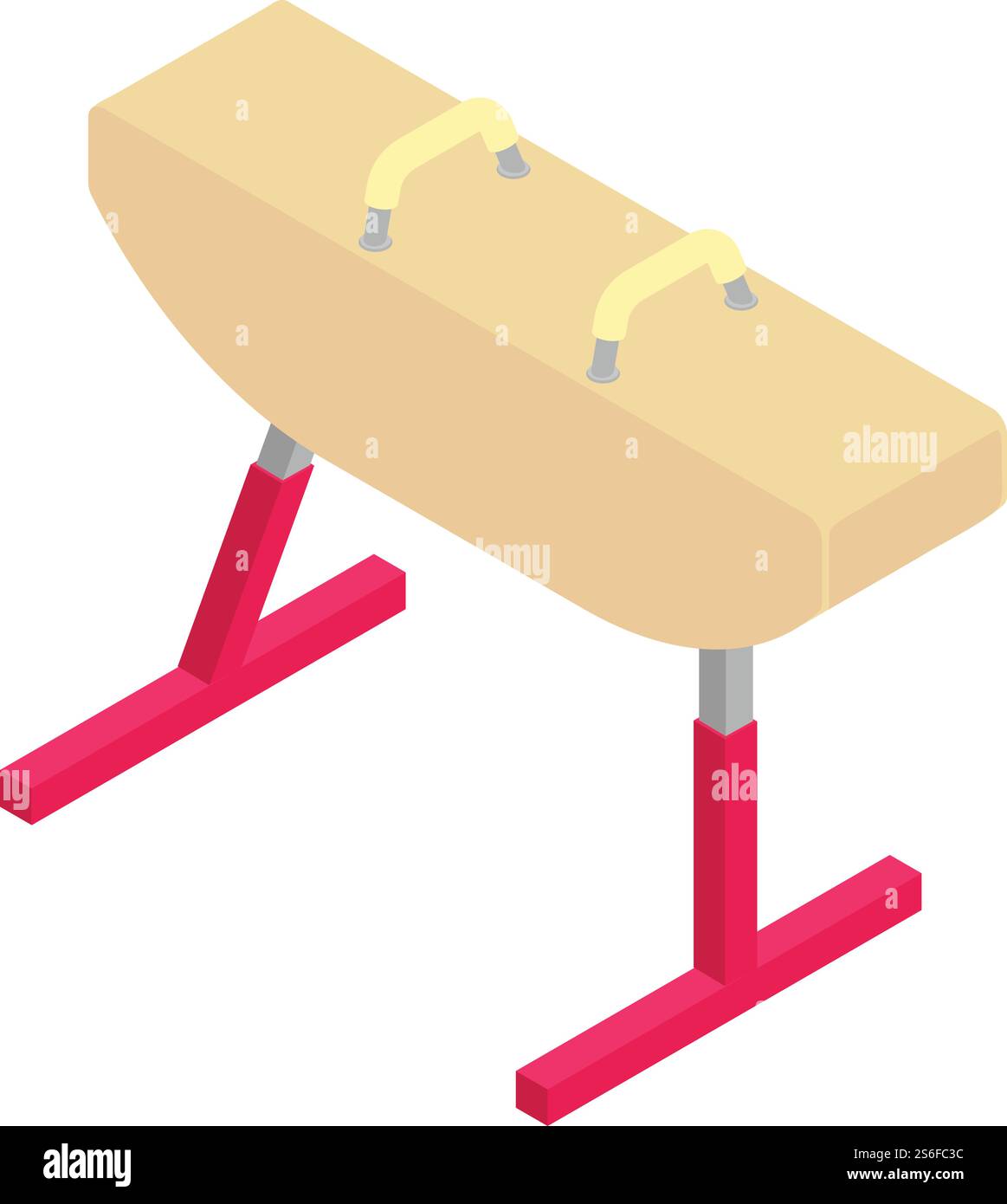 Icona del cavallo pommel di ginnastica. Icona vettoriale di cavallo pommel isometrica della ginnastica per il web design isolata su sfondo bianco. Icona del cavallo pommel di ginnastica, stile isometrico Illustrazione Vettoriale