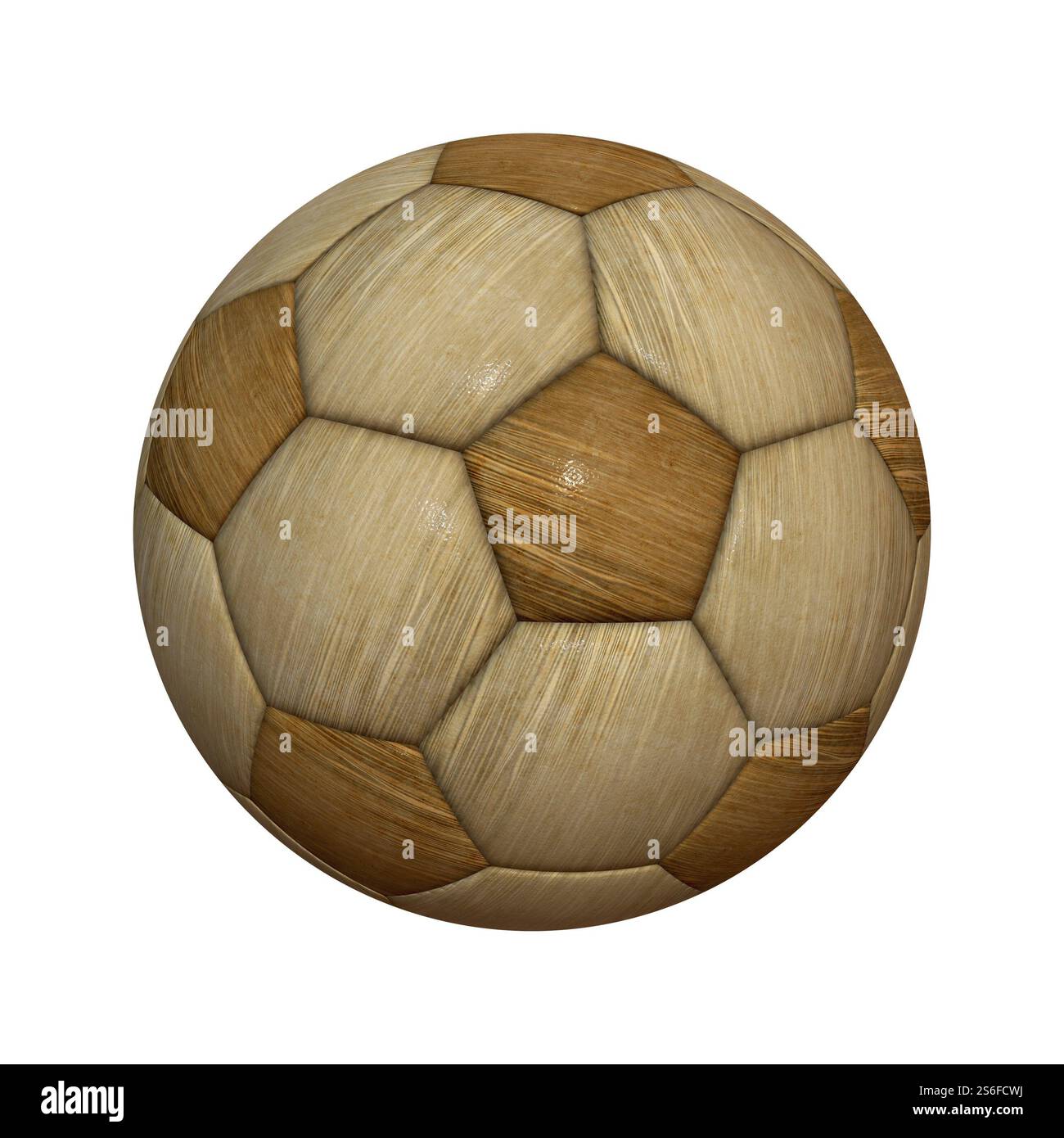 Una immagine di un legno isolata pallone da calcio Foto Stock