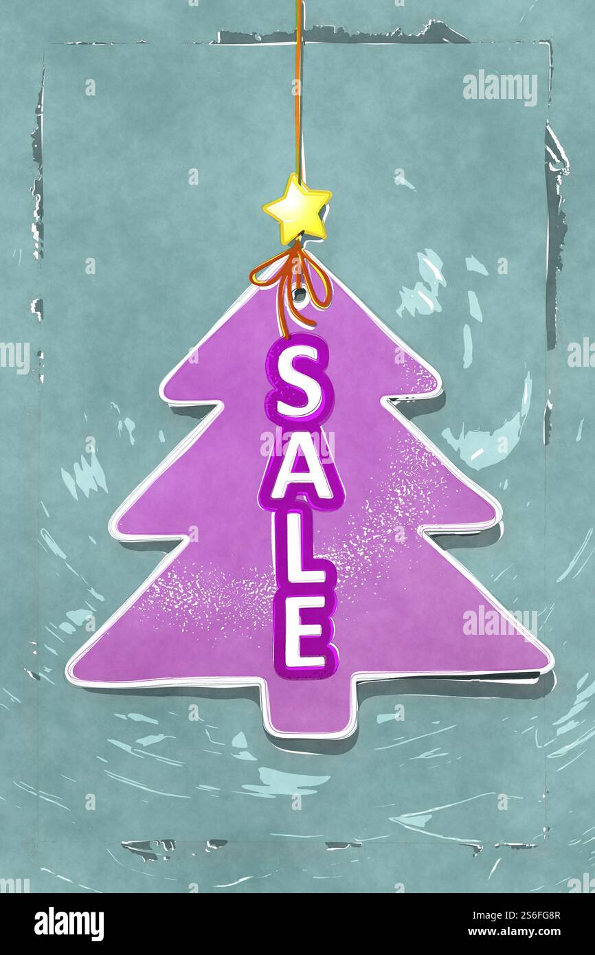 Un bellissimo albero di natale color acqua rosa in vendita Foto Stock