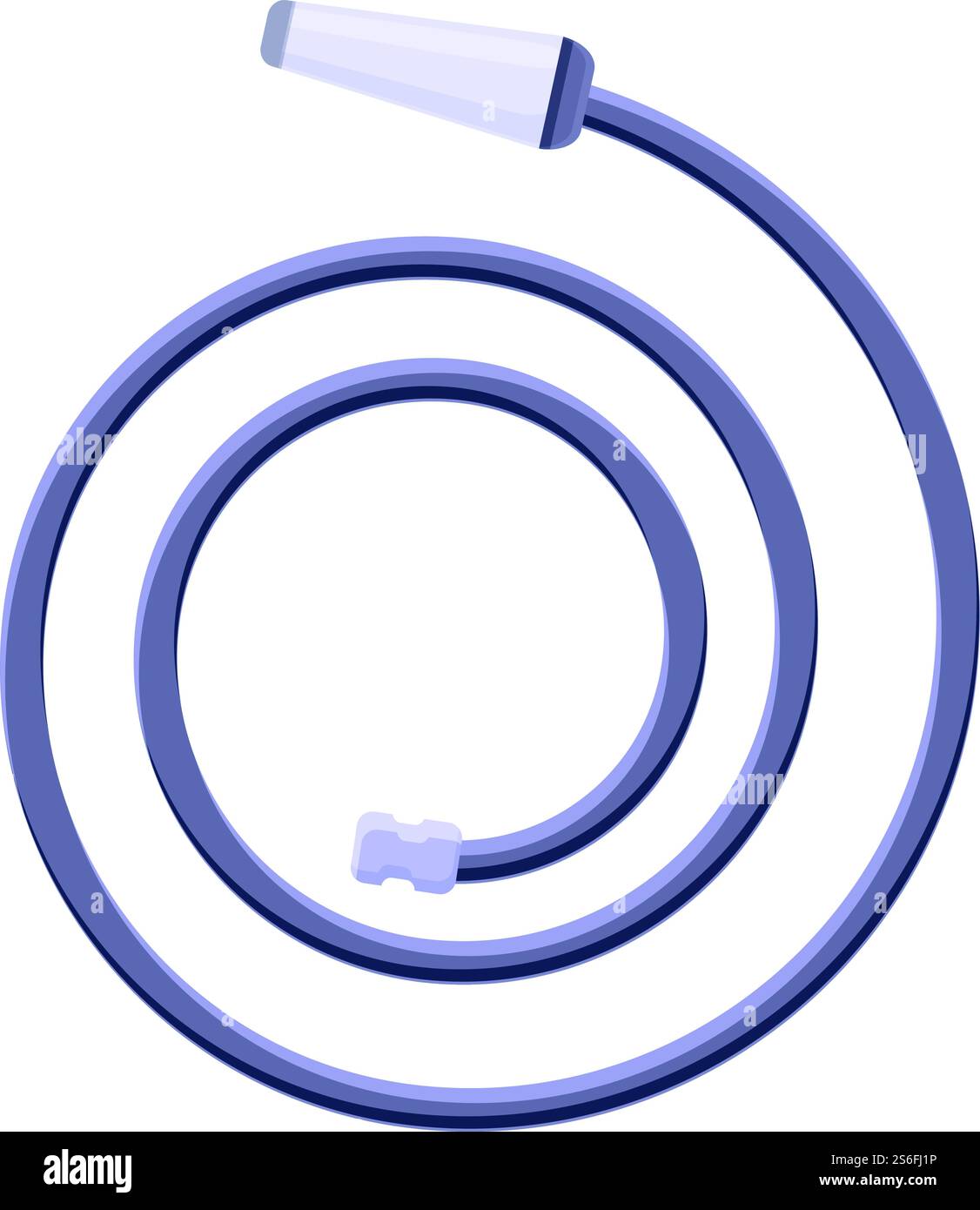 Icona tubo flessibile per pompaggio acqua. Cartone animato di tubo flessibile per pompare l'icona del vettore dell'acqua per la progettazione del nastro isolato su sfondo bianco. Tubo per pompare l'icona dell'acqua, stile cartone animato Illustrazione Vettoriale