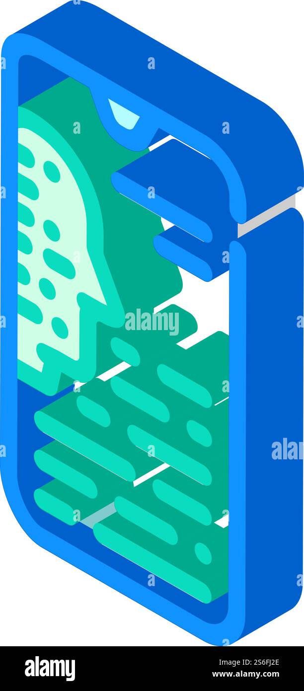 icona vettoriale isometrica dei bot mobili. firma bot mobile. illustrazione del simbolo isolato. illustrazione vettoriale dell'icona isometrica dei bot mobili Illustrazione Vettoriale