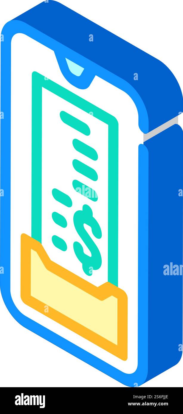 vettore icona di controllo isometrico digitale. segno di spunta digitale. illustrazione del simbolo isolato. illustrazione vettoriale dell'icona del controllo digitale isometrico Illustrazione Vettoriale