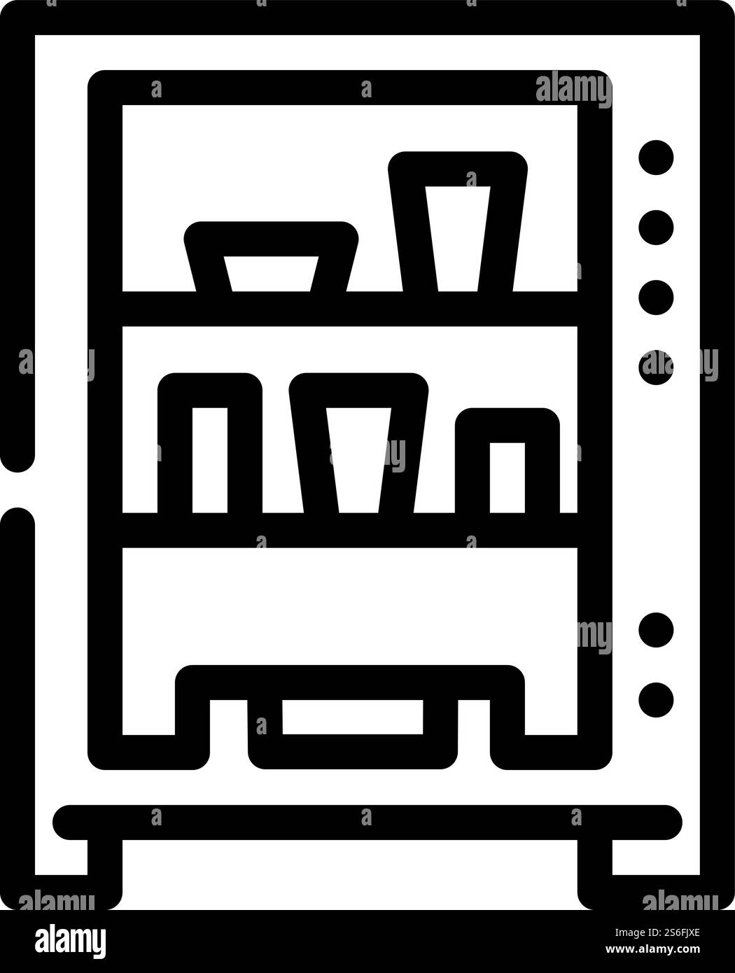 vettore icona linea distributore automatico. cartello distributore automatico. illustrazione nera del simbolo del contorno isolato. icona della linea del distributore automatico riga illustrazione vettoriale Illustrazione Vettoriale