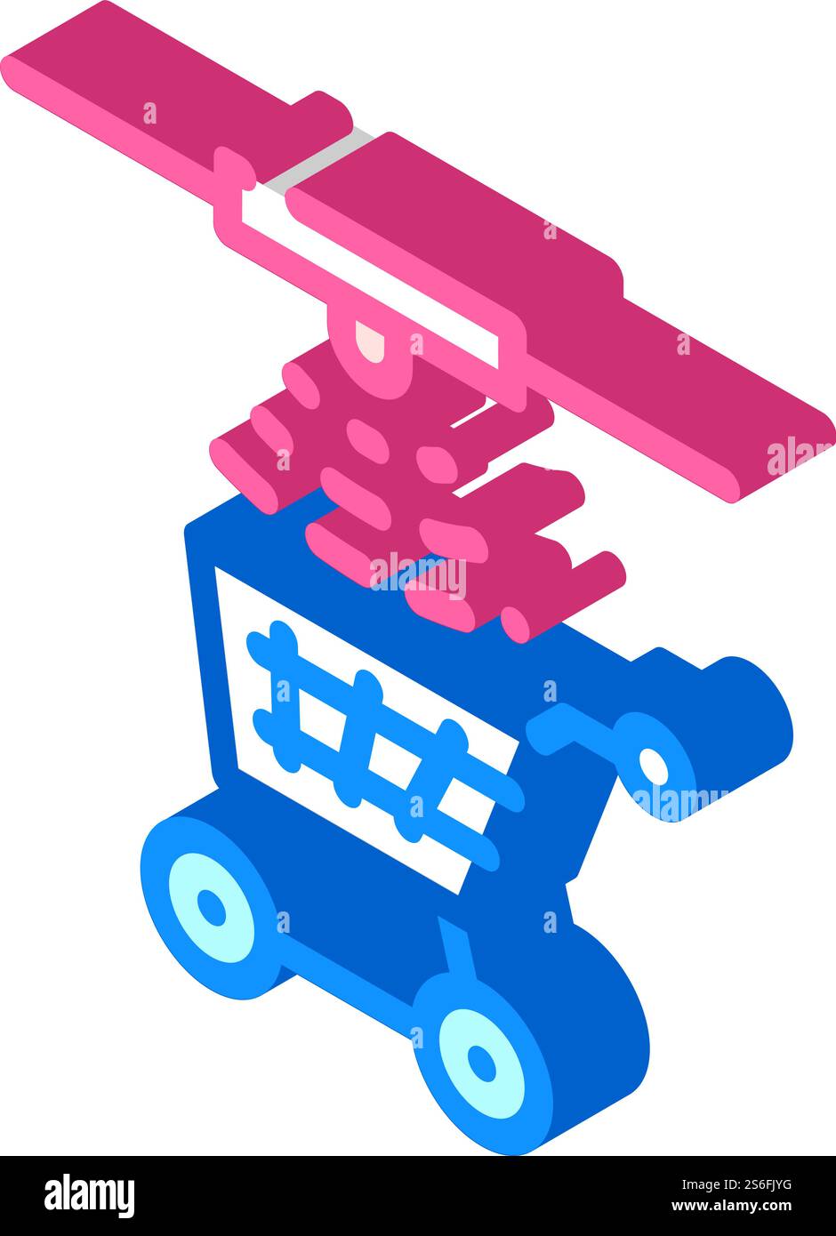 controllo del movimento dei carrelli vettore icona isometrico. cartello di controllo del movimento dei carrelli. illustrazione del simbolo isolato. controllo del movimento dei carrelli illustrazione vettoriale con icone isometriche Illustrazione Vettoriale