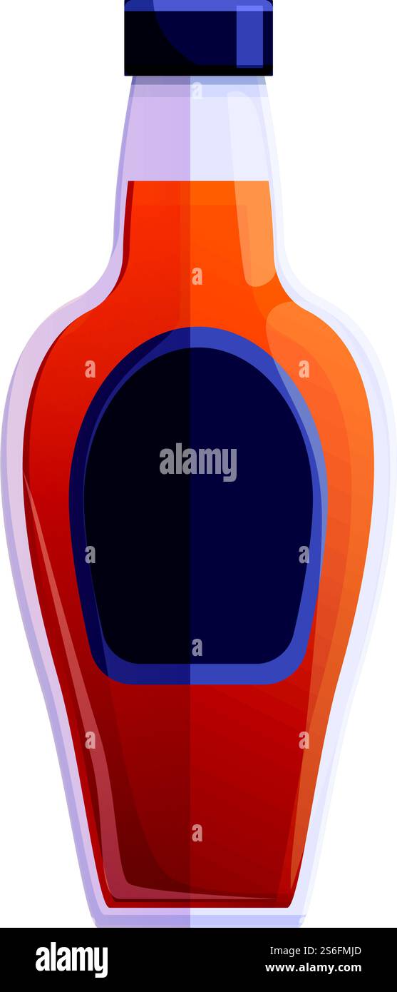 Icona della bottiglia Bourbon. Cartoni animati dell'icona del vettore bourbon per il web design isolato su sfondo bianco. Icona bourbon in botte, stile cartone animato Illustrazione Vettoriale