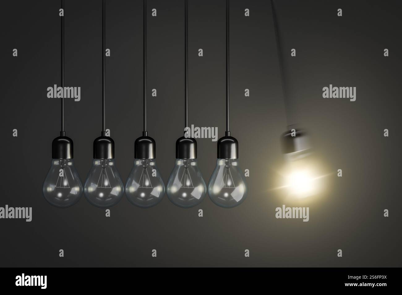 rendering 3d di un pendolo di lampadine Foto Stock