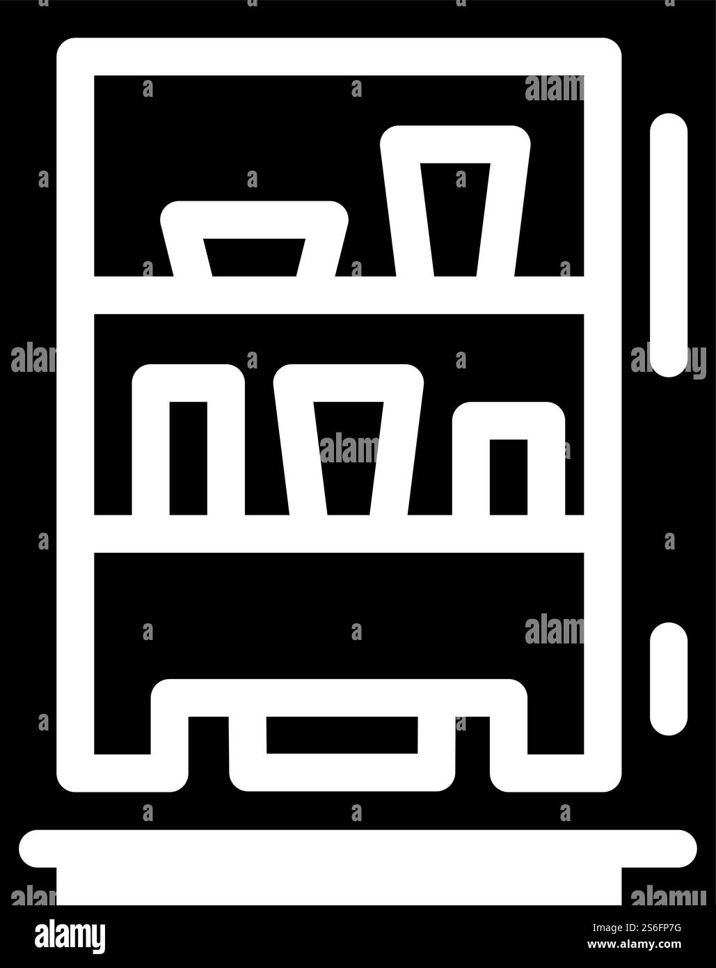 vettore icona glifo distributore automatico. cartello distributore automatico. illustrazione nera del simbolo del contorno isolato. icona del glifo del distributore automatico, simbolo della figura del vettore Illustrazione Vettoriale