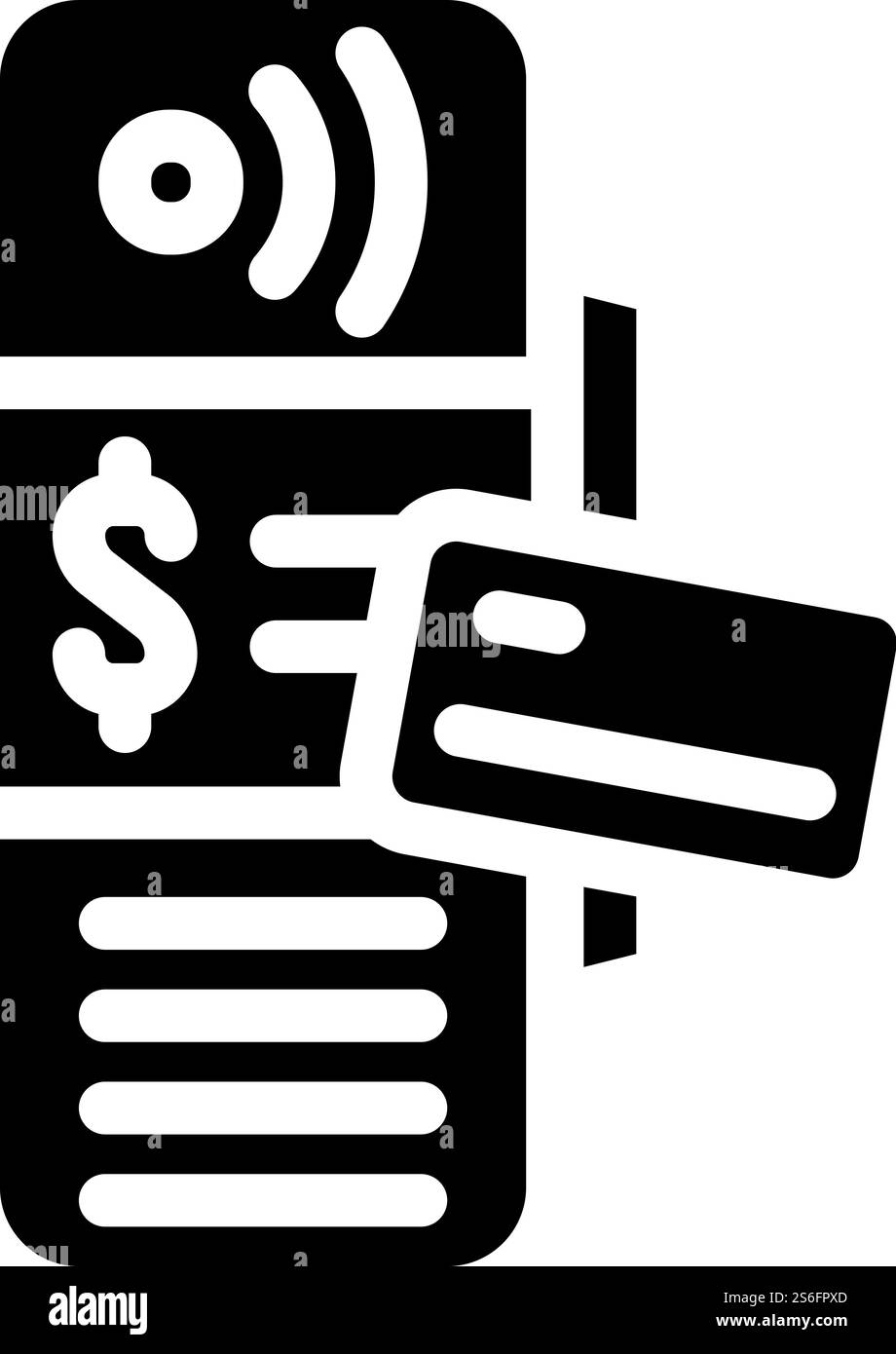terminale elettronico per il vettore icona glifo di pagamento. terminale elettronico per l'insegna di pagamento. illustrazione nera del simbolo del contorno isolato. illustrazione vettoriale dell'icona del terminale elettronico per il pagamento del glifo Illustrazione Vettoriale