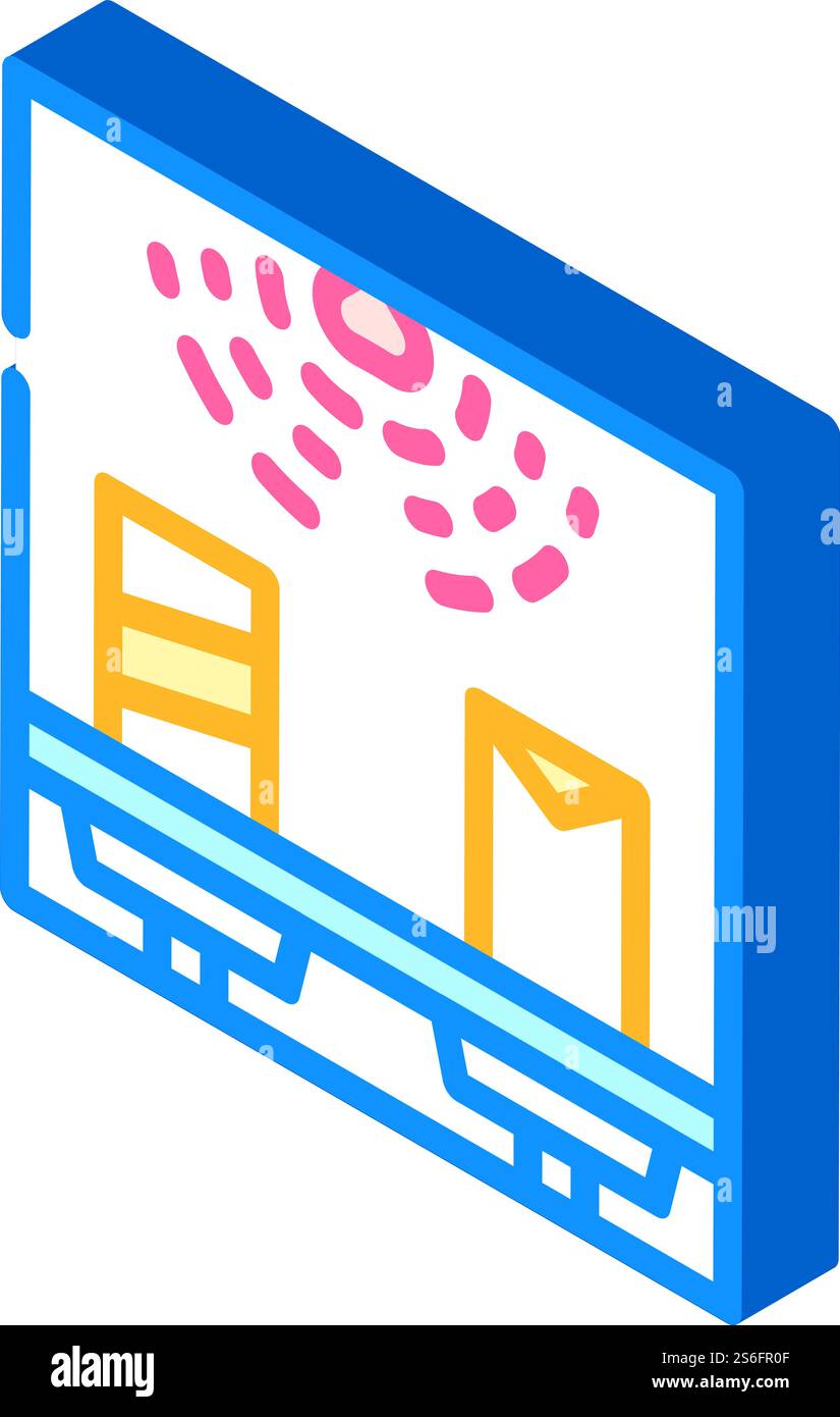 sensore su scaffali isometrico vettore icona. segnale sensore sugli scaffali. illustrazione del simbolo isolato. immagine vettoriale dell'icona isometrica del sensore sugli scaffali Illustrazione Vettoriale