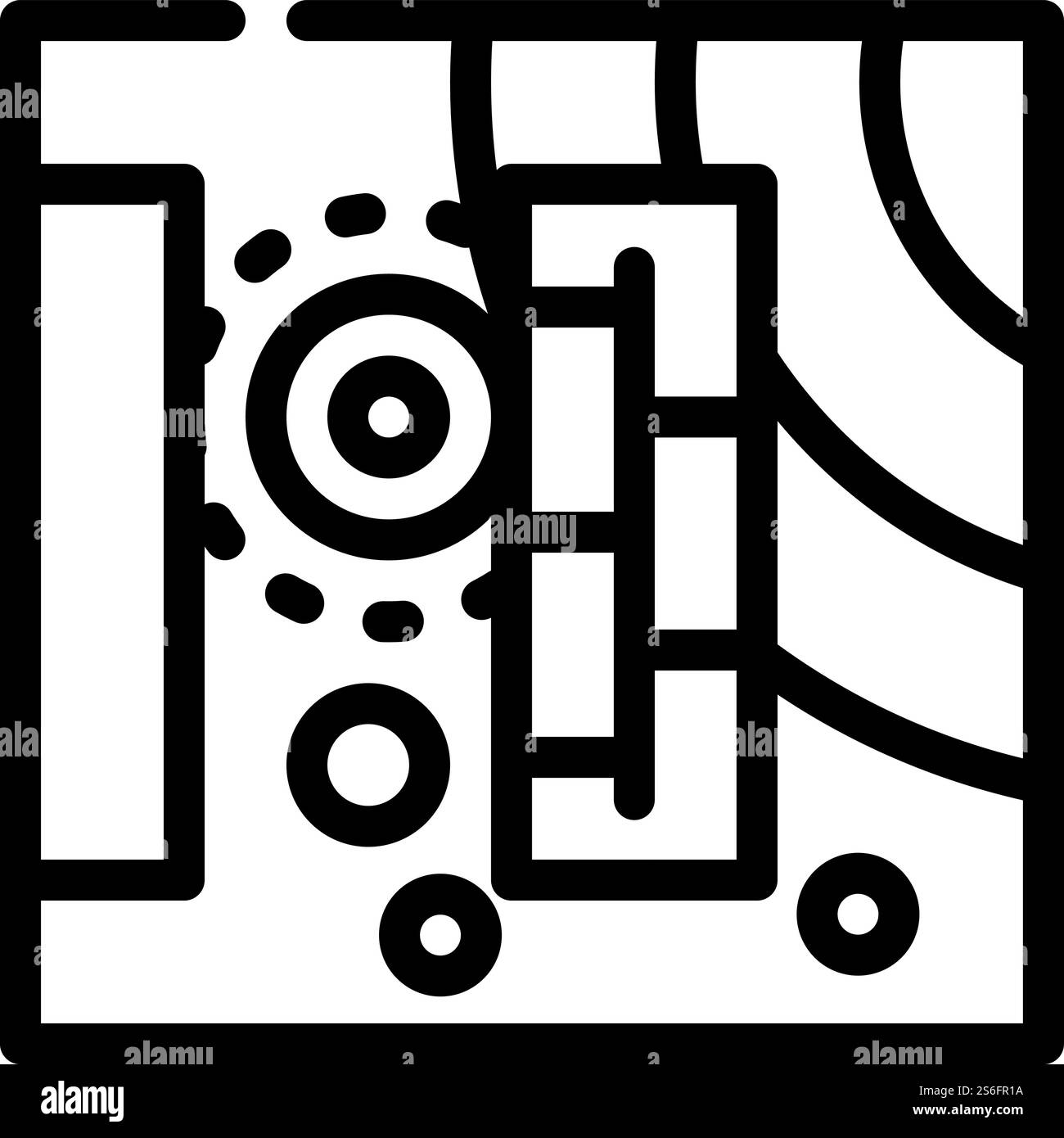 memorizzare il vettore dell'icona della linea della mappa termica. memorizzare il segnale della mappa termica. illustrazione nera del simbolo del contorno isolato. memorizzare la linea dell'icona della mappa termica sulla linea dell'illustrazione vettoriale Illustrazione Vettoriale