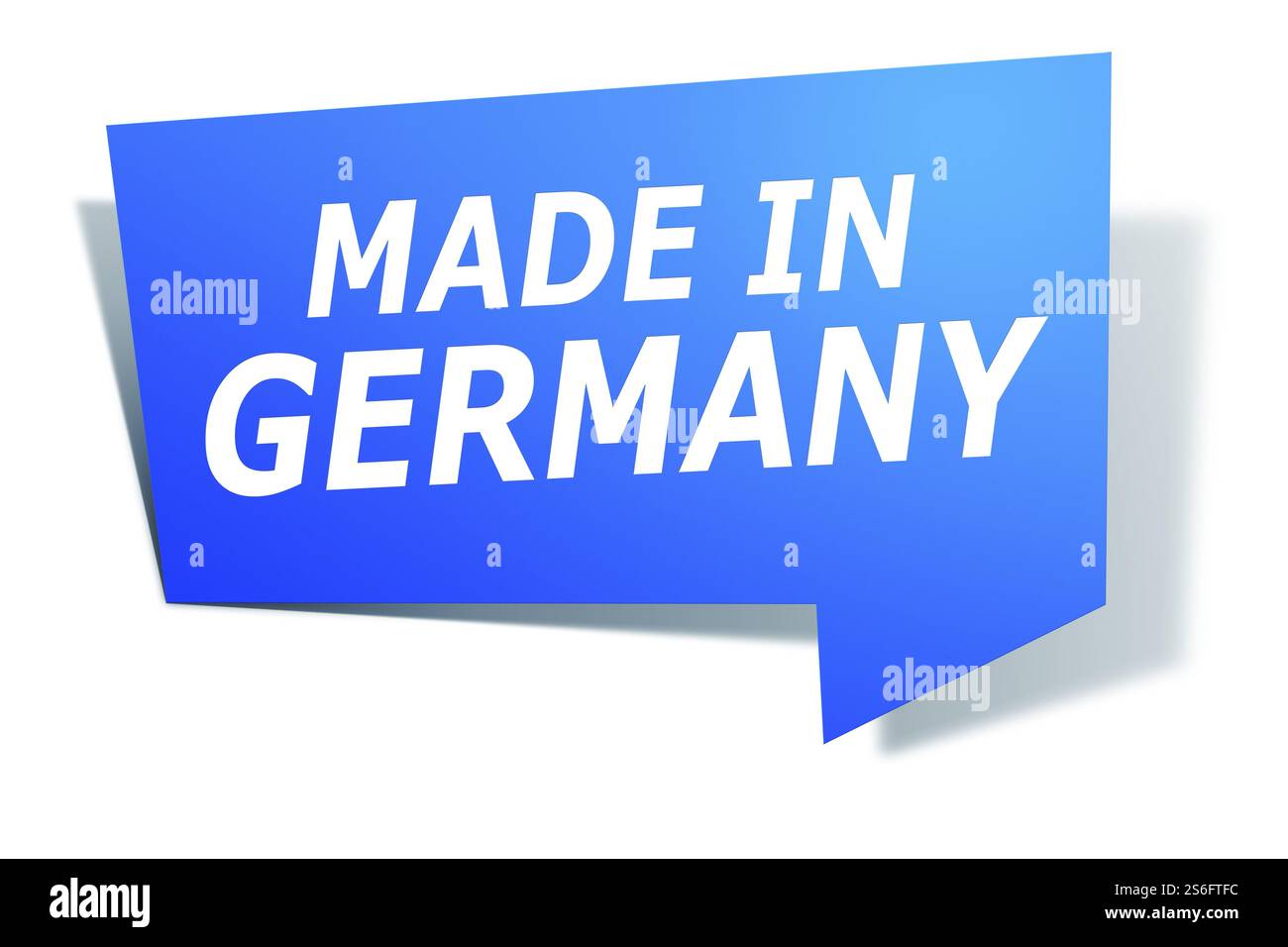 Una immagine di un elegante design blu etichetta con testo made in germany Foto Stock