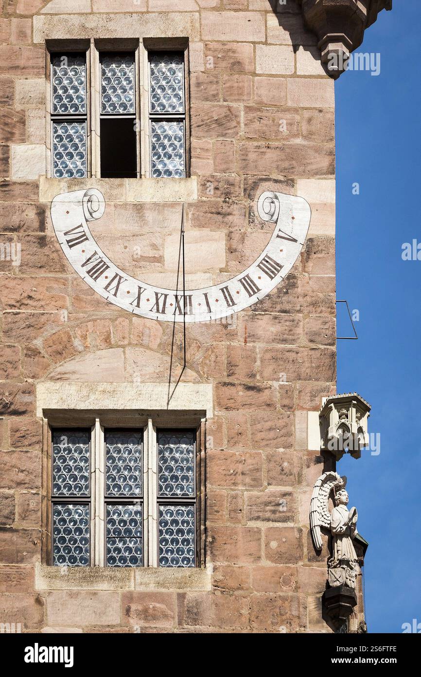 Un'immagine di un orologio solare a Norimberga, Baviera, Germania Foto Stock