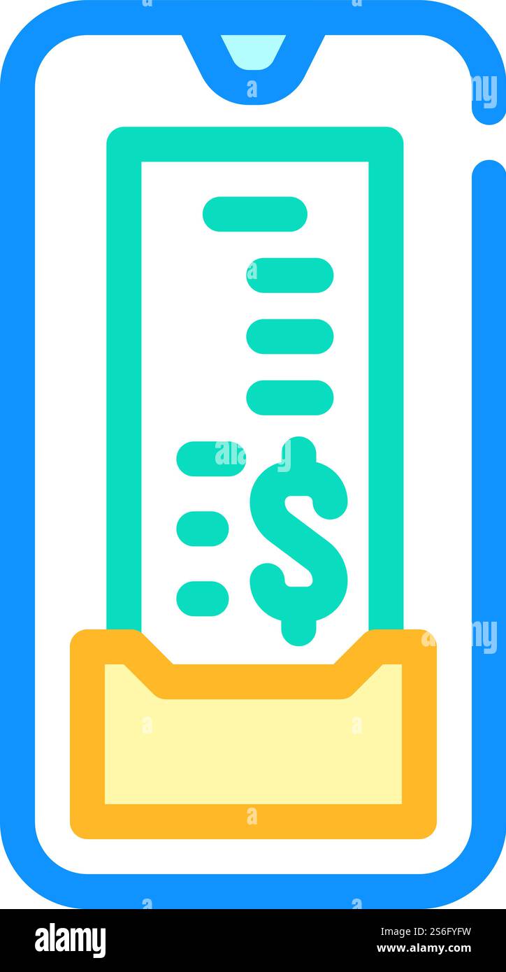 vettore dell'icona del colore di controllo digitale. segno di spunta digitale. illustrazione del simbolo isolato. linea dell'illustrazione vettoriale dell'icona del colore di controllo digitale Illustrazione Vettoriale