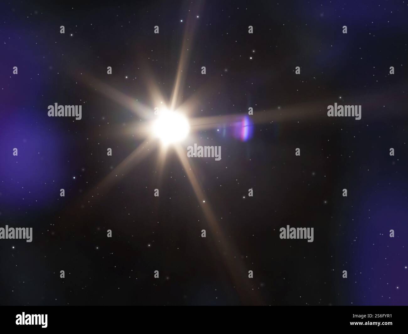 Una illustrazione di un dettagliato sfondo stelle Foto Stock