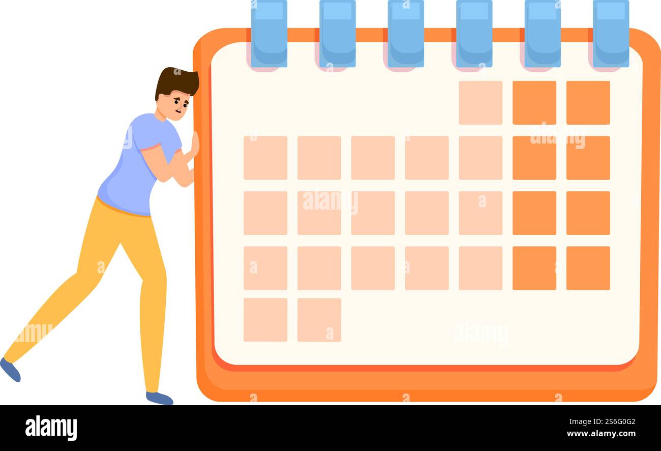 Icona di gestione del tempo di controllo. Cartoon dell'icona vettoriale di gestione del tempo di controllo per la progettazione Web isolata su sfondo bianco. Icona di gestione del tempo di controllo, stile cartone animato Illustrazione Vettoriale