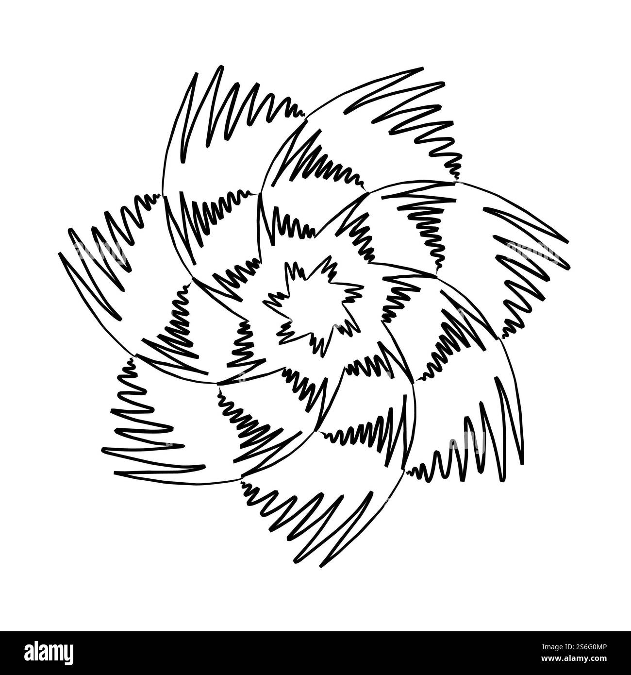 Una immagine di una bella Mandala in bianco e nero Foto Stock