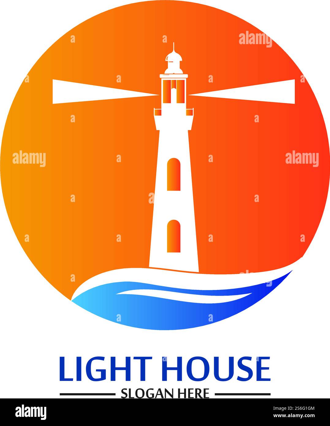 Modello vettoriale icona logo faro Illustrazione Vettoriale