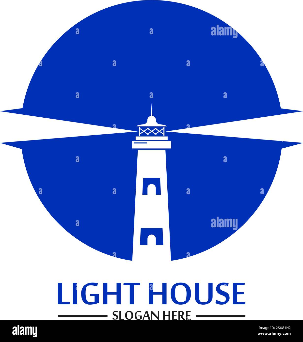 Modello vettoriale icona logo faro Illustrazione Vettoriale