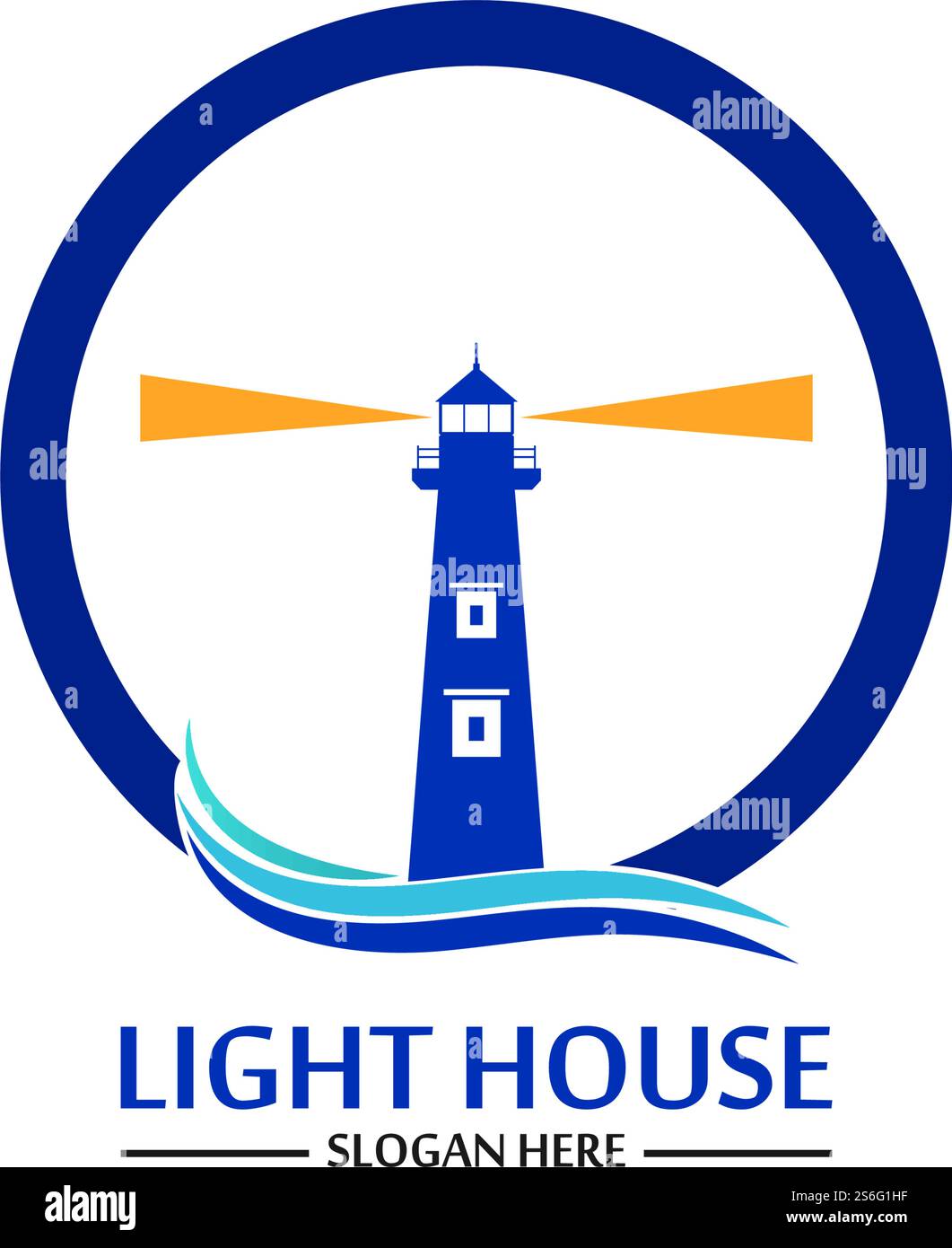 Modello vettoriale icona logo faro Illustrazione Vettoriale