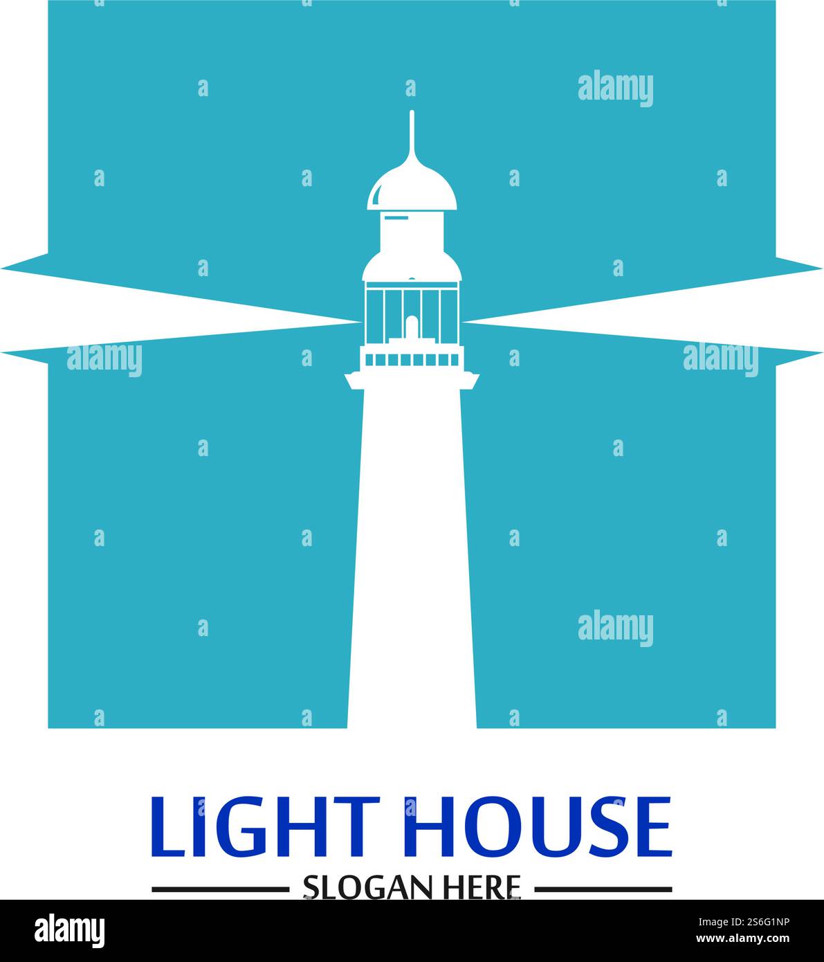 Modello vettoriale icona logo faro Illustrazione Vettoriale