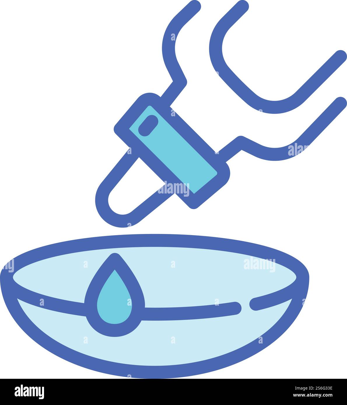 Rilasciare l'icona dell'obiettivo a contatto. Icona vettoriale della lente a contatto outline drop per il web design isolato su sfondo bianco. Rilascia l'icona dell'obiettivo a contatto, stile del contorno Illustrazione Vettoriale