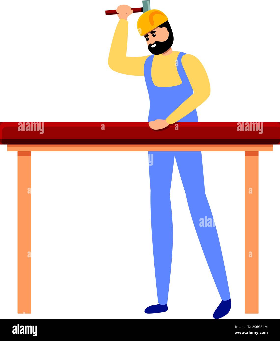 Icona Builder Make Table (Crea tabella). Il cartone animato del costruttore crea l'icona vettoriale della tabella per la progettazione Web isolata su sfondo bianco. Crea icona tabella, stile cartone animato Illustrazione Vettoriale