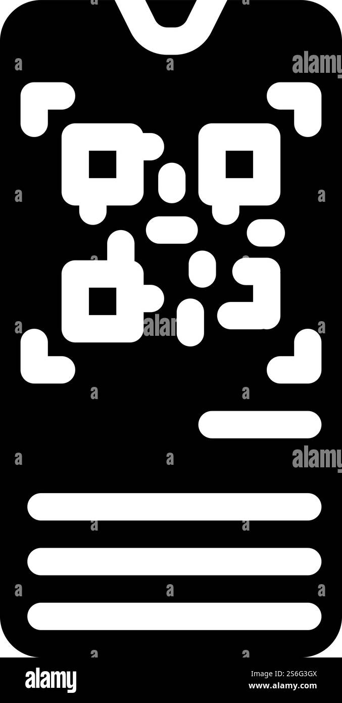vettore icona glifo scanner qr. firma scanner qr. illustrazione nera del simbolo del contorno isolato. simbolo dell'illustrazione vettoriale dell'icona del glifo dello scanner qr Illustrazione Vettoriale
