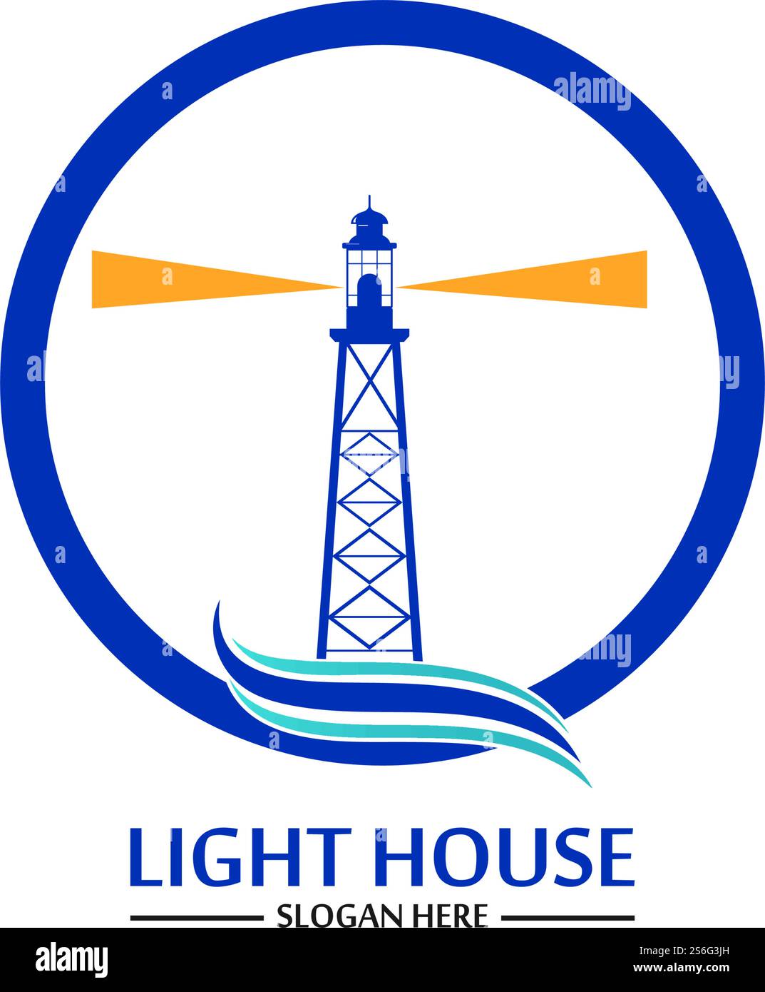 Modello vettoriale icona logo faro Illustrazione Vettoriale