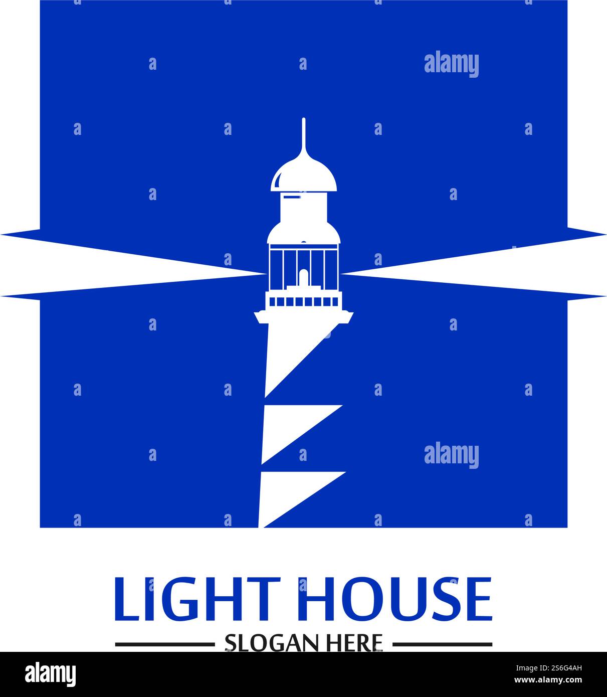 Modello vettoriale icona logo faro Illustrazione Vettoriale