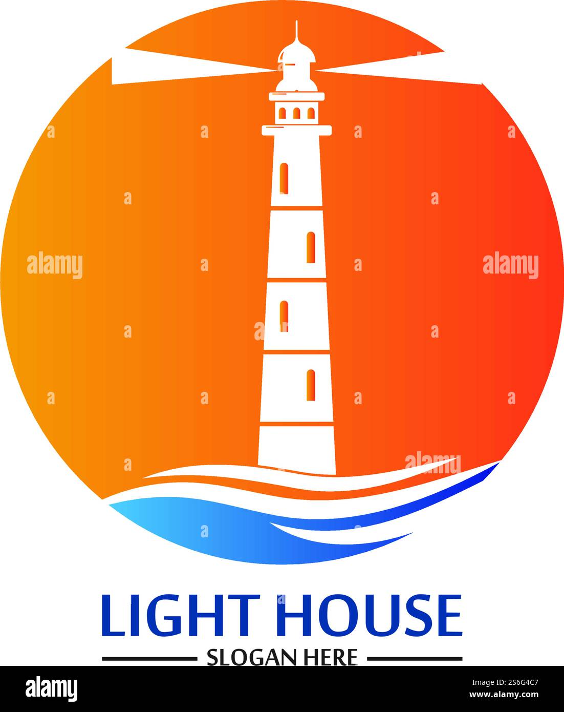 Modello vettoriale icona logo faro Illustrazione Vettoriale