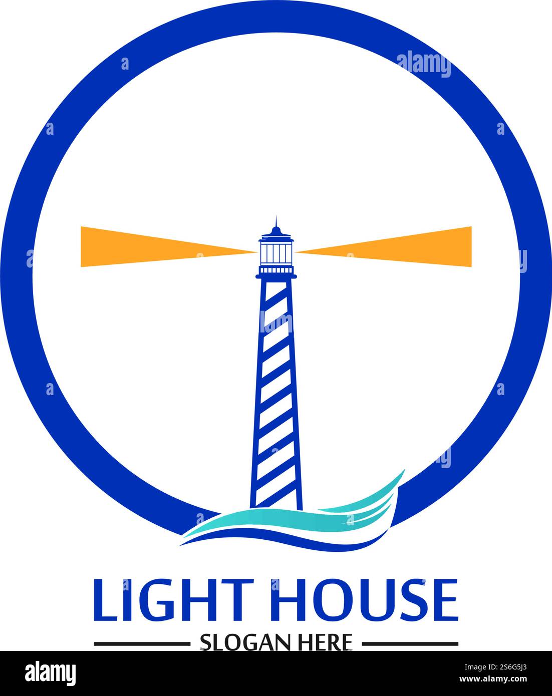 Modello vettoriale icona logo faro Illustrazione Vettoriale