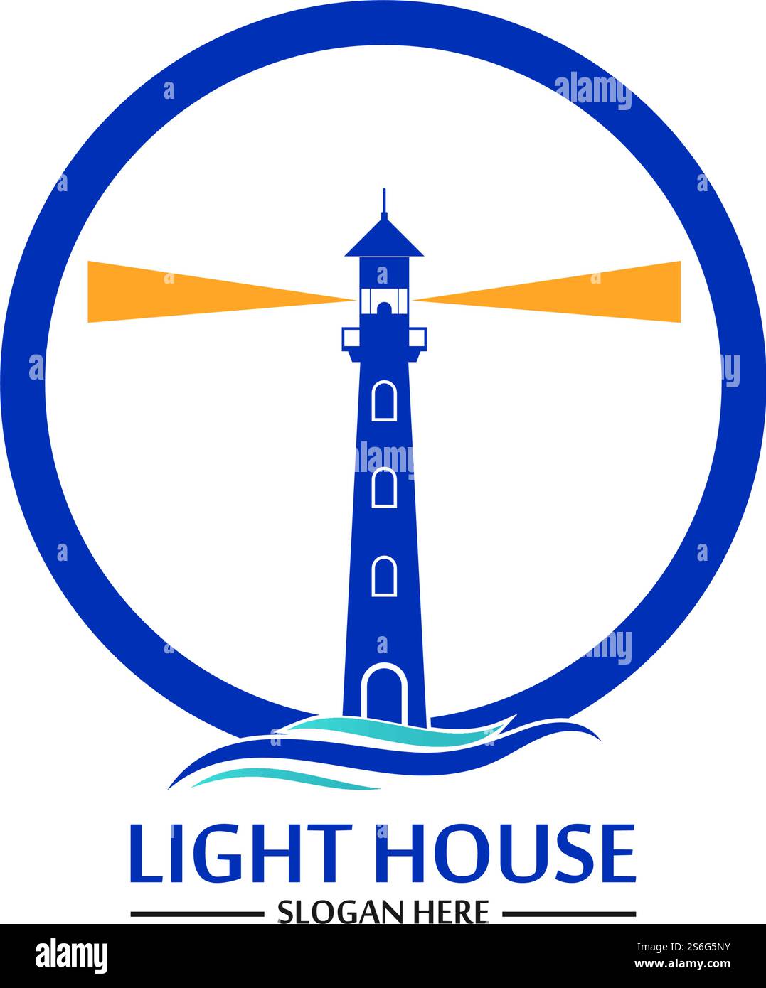 Modello vettoriale icona logo faro Illustrazione Vettoriale