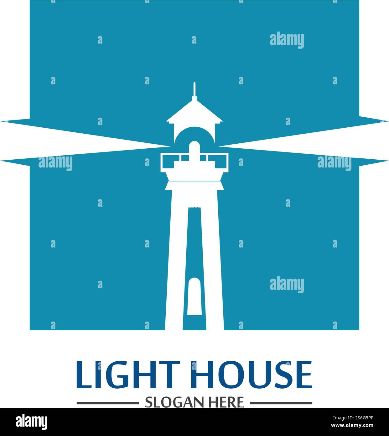 Modello vettoriale icona logo faro Illustrazione Vettoriale