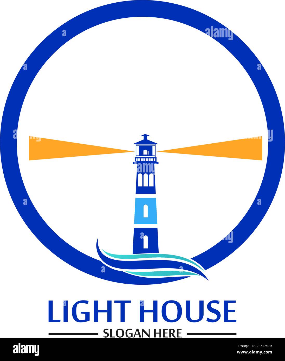 Modello vettoriale icona logo faro Illustrazione Vettoriale
