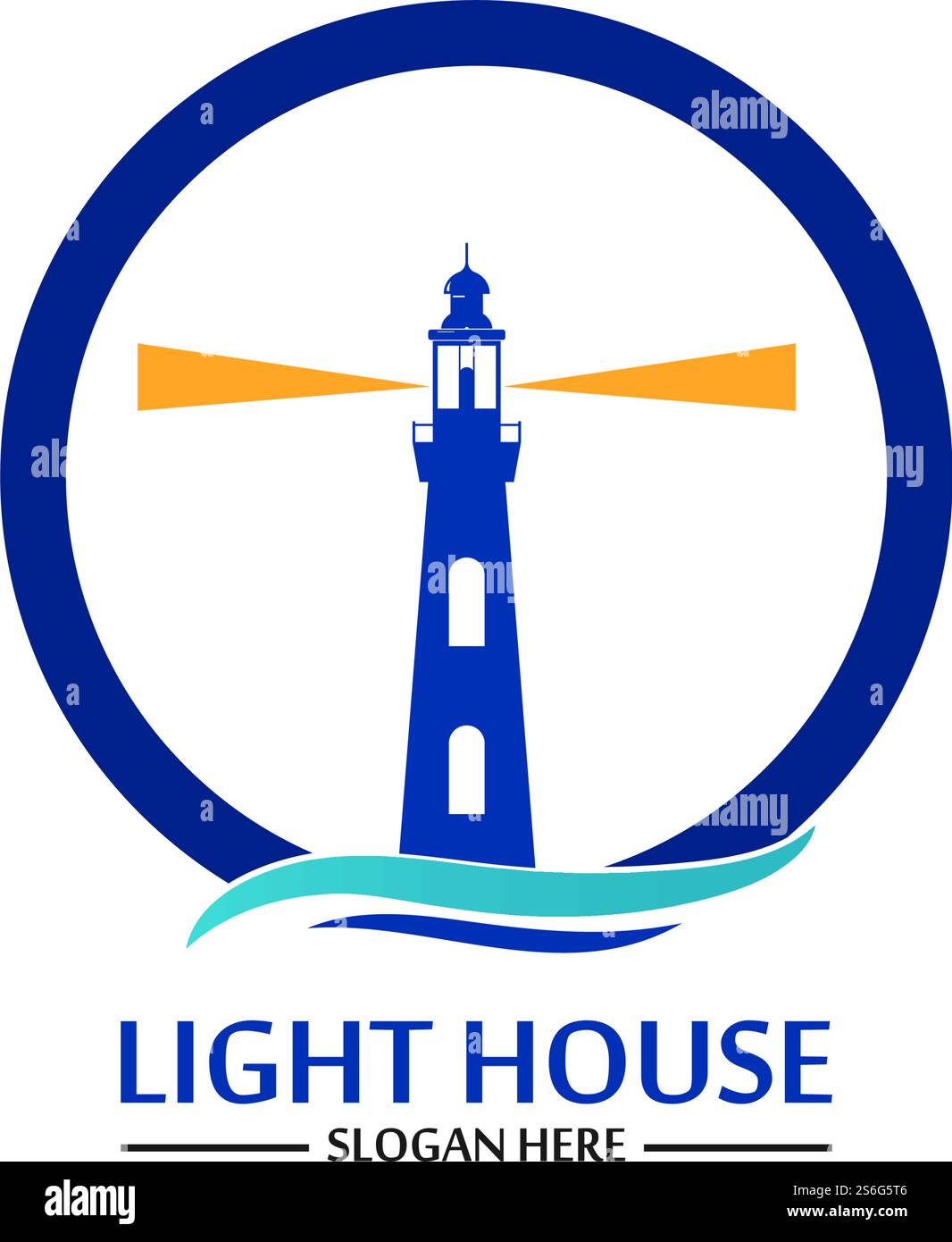 Modello vettoriale icona logo faro Illustrazione Vettoriale