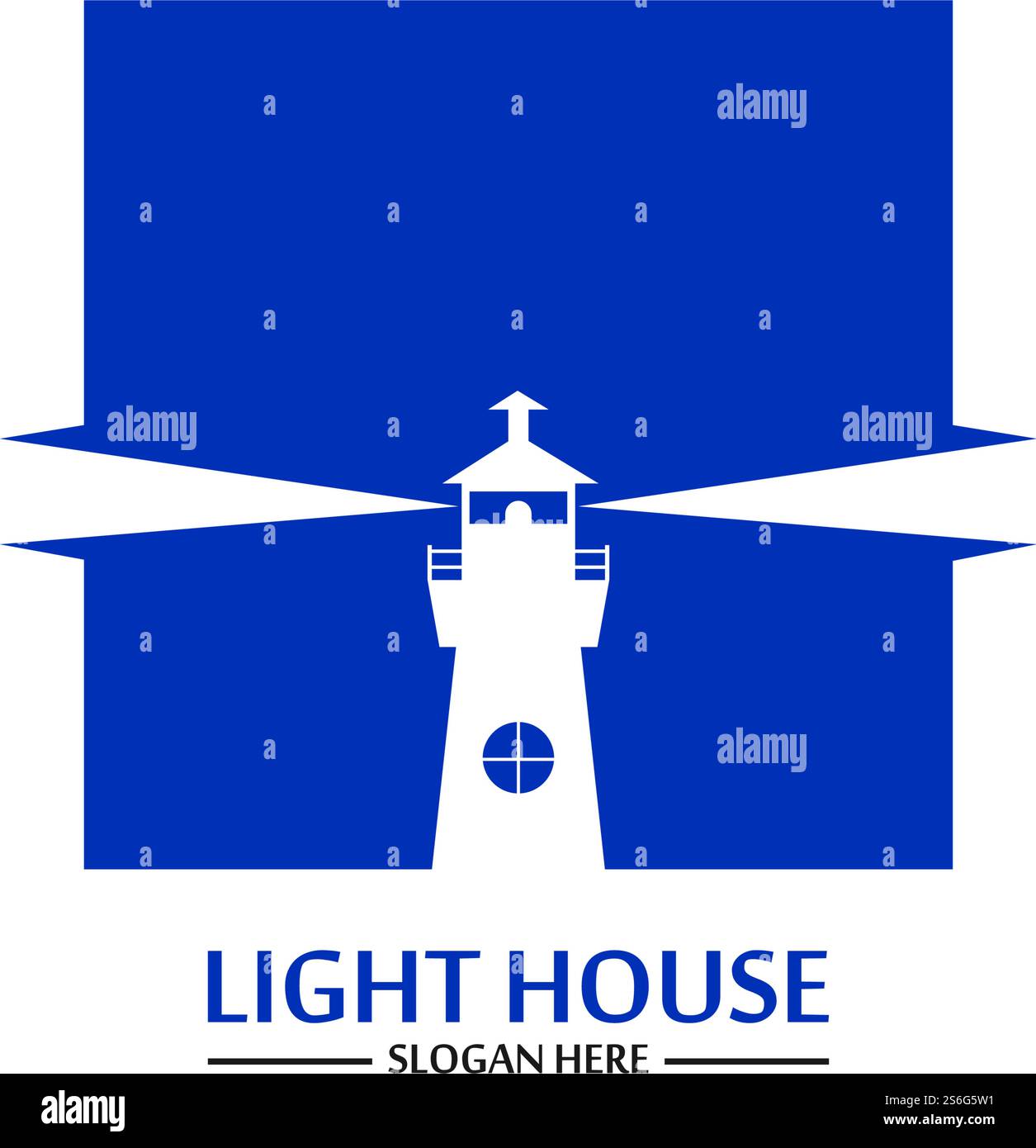 Modello vettoriale icona logo faro Illustrazione Vettoriale