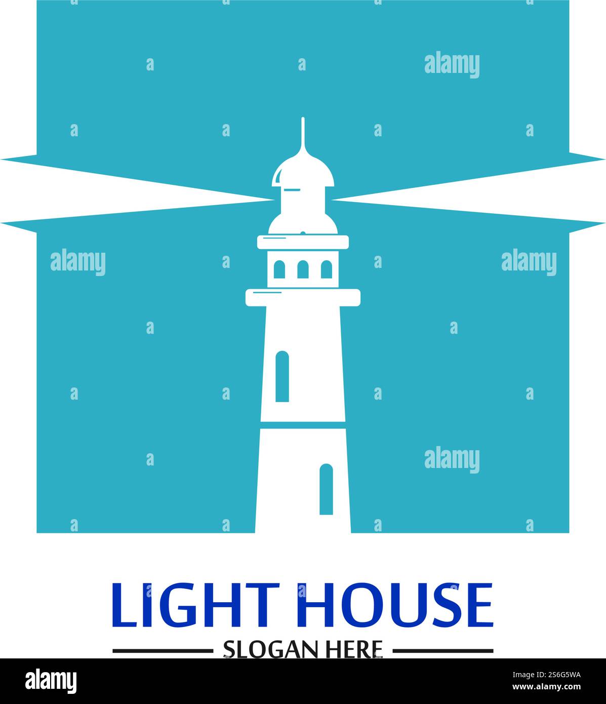 Modello vettoriale icona logo faro Illustrazione Vettoriale