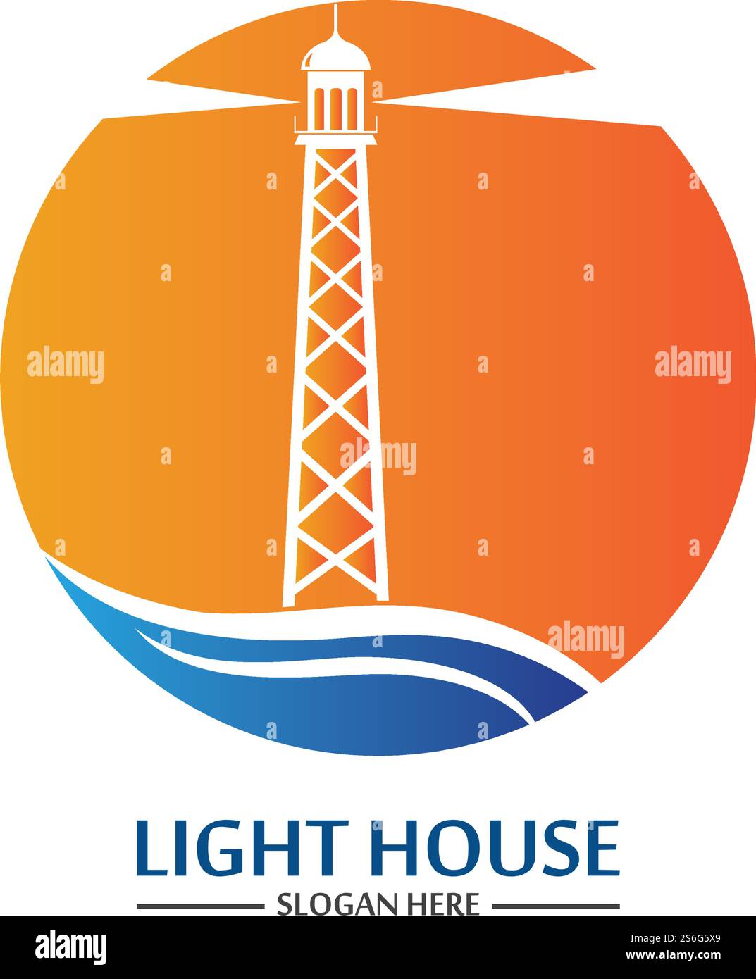 Modello vettoriale icona logo faro Illustrazione Vettoriale
