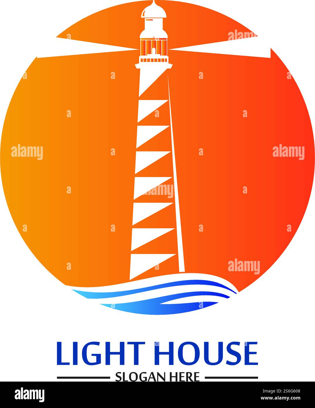 Modello vettoriale icona logo faro Illustrazione Vettoriale